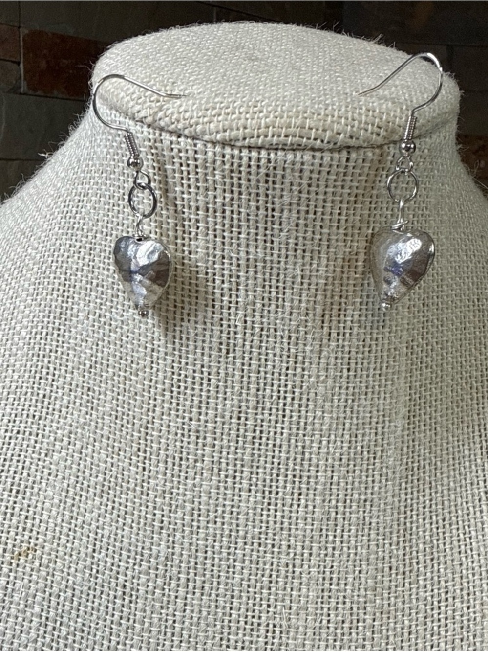 Homemade Sterling-Look Silver Heart Drop Earrings - Women Jewelry